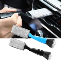 2pcs car cleaning brush dusting remove double side for air conditioning panel gap auto wash tools car meter detailing cleaner