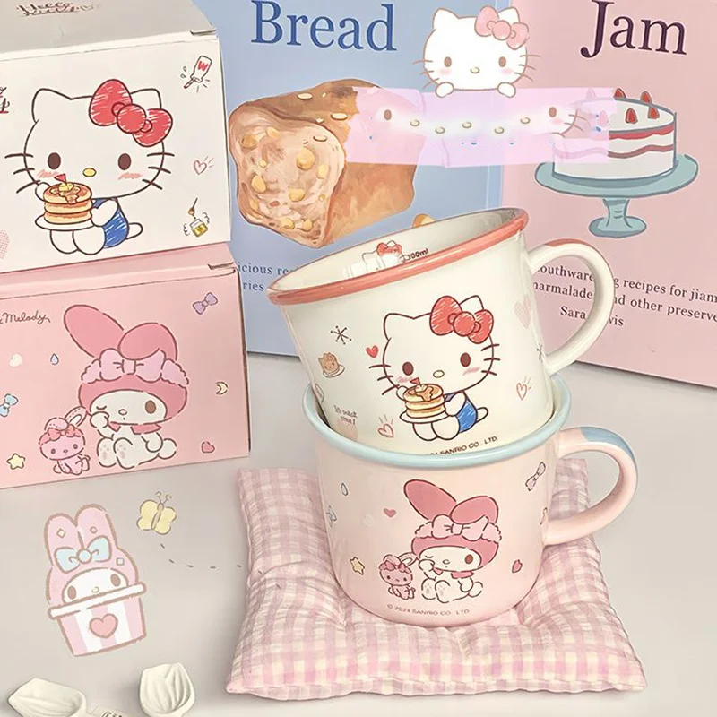 Подлинная мультяшная чашка для воды Sanrio Hello Kittys милое сердце девушки аниме Cinnamoroll