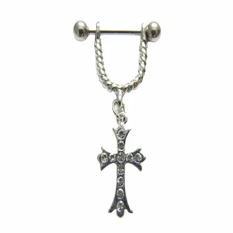 Пирсинг сосков STARBEAUTY серебряный из нержавеющей стали 16G 2 шт.