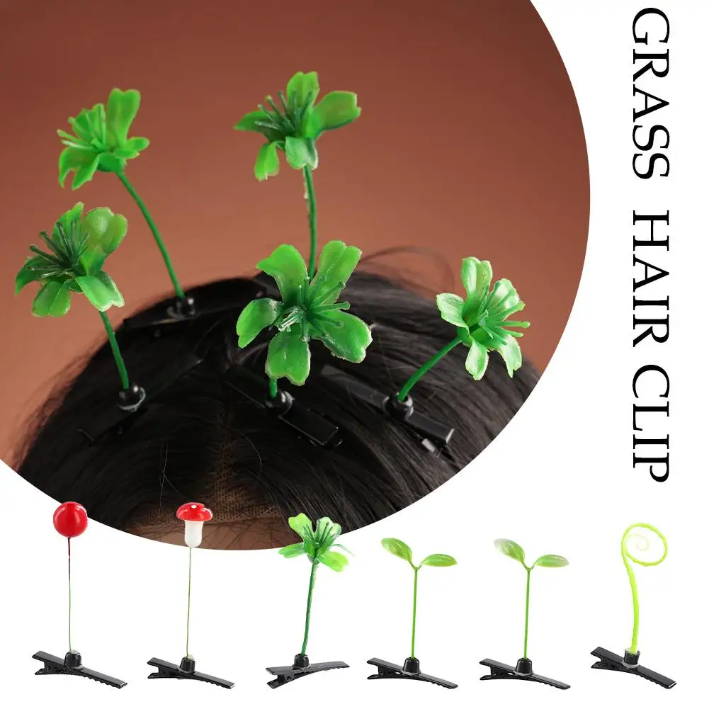 

Зажим для волос в виде травы, зажим для волос в форме растений, забавная трава, головной убор, сценический аксессуар для волос, зажимы для волос W8I7