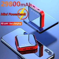 portable mini large capacity 29800mah power bank fast charging with digital display dual usb ports external battery for xiaomi