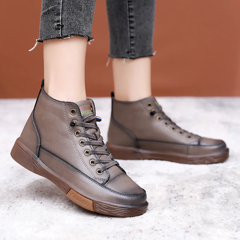 

Short Boots Women's Autumn and Winter Single Boots 2022 New Type Cow Sole Women's Shoes Soft Sole High Top Martin Boots
