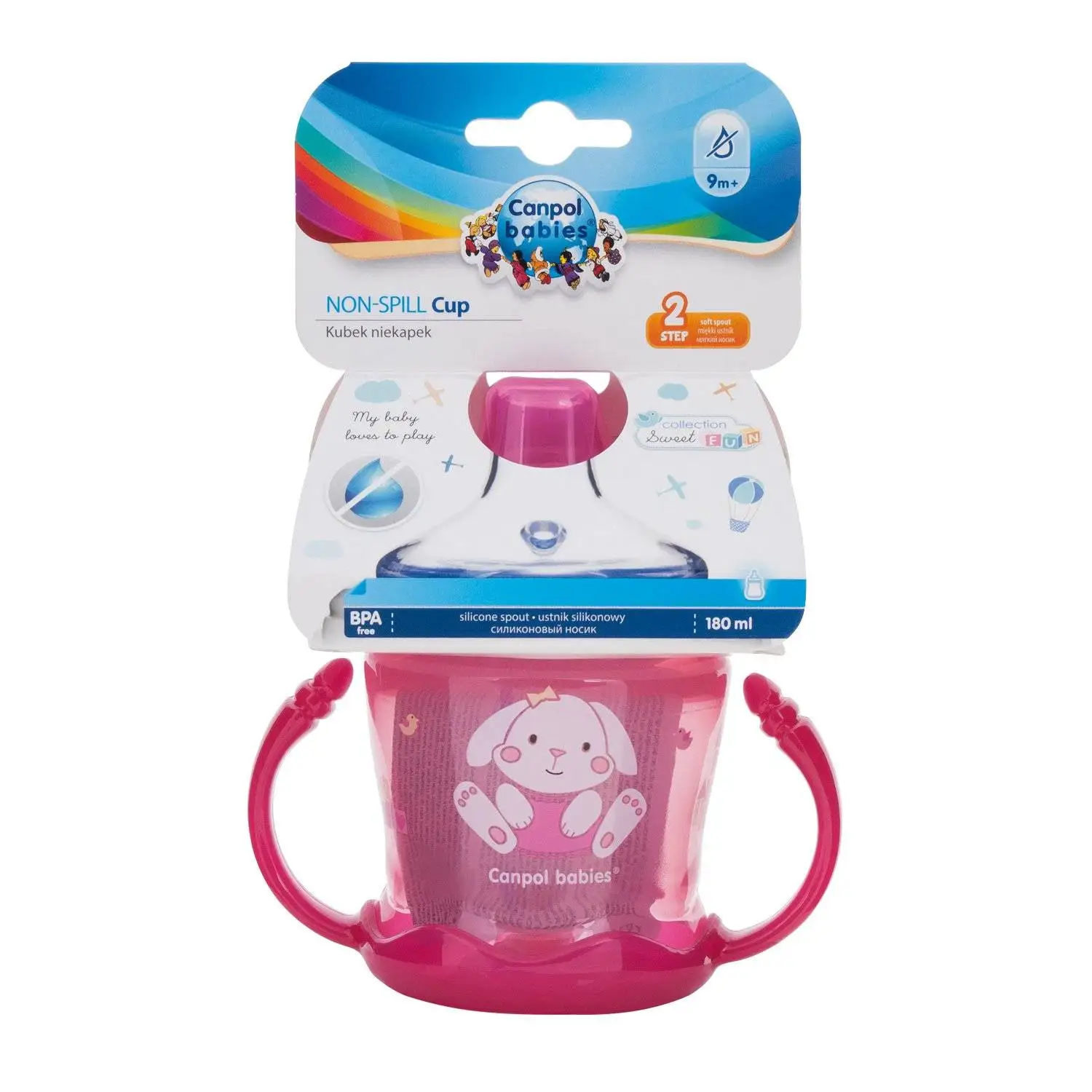 Чашка-непроливайка Canpol Sweet Fun 180 мл розовая | Мать и ребенок