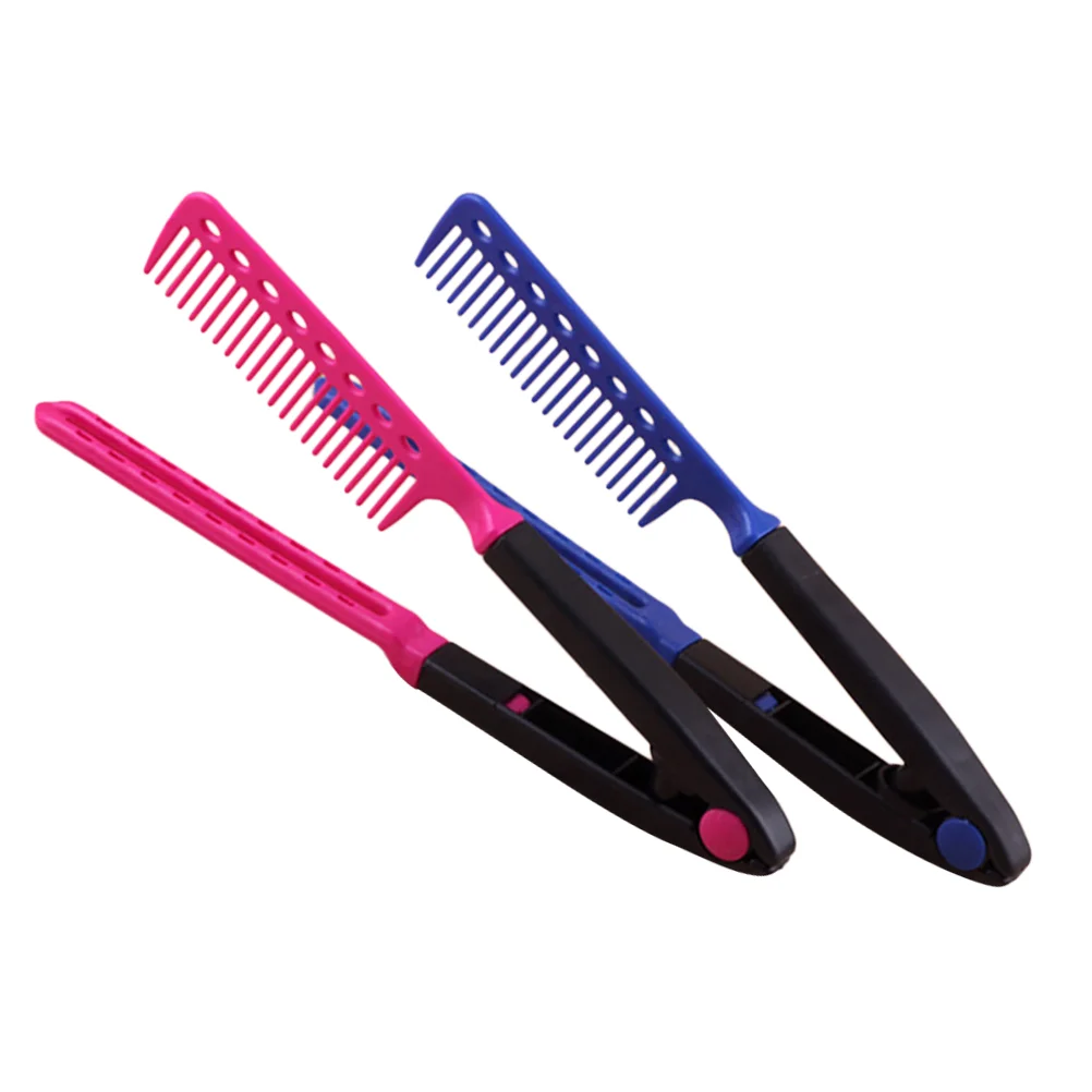 

Comb Hair Straightener Straightening Styling Folding Straightshaped V Hairdressing Ironstyler Tool Grip Firm A Portable Flat
