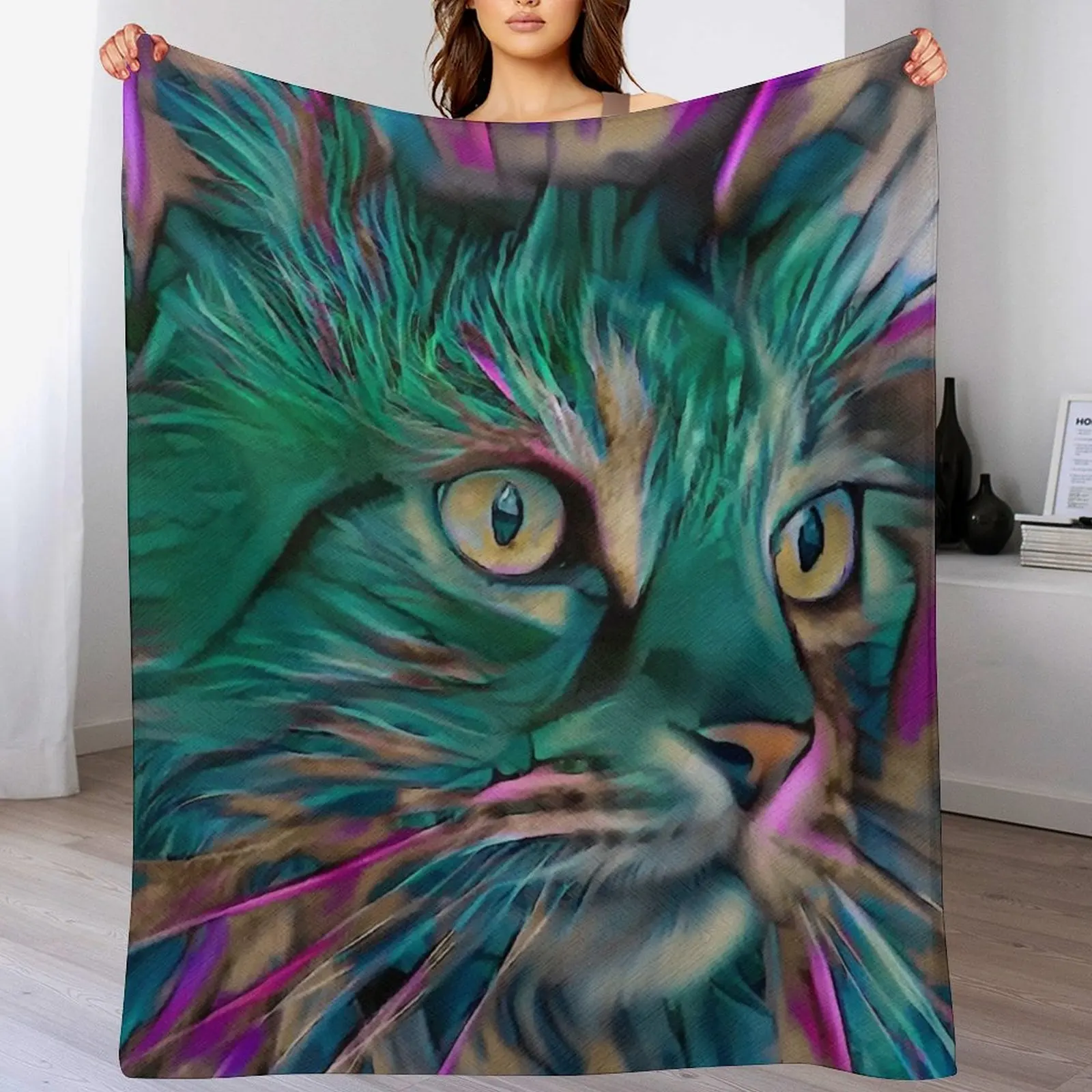 Мара verde кот чат леа рош картины котенок Плед Детские одеяла для кровати