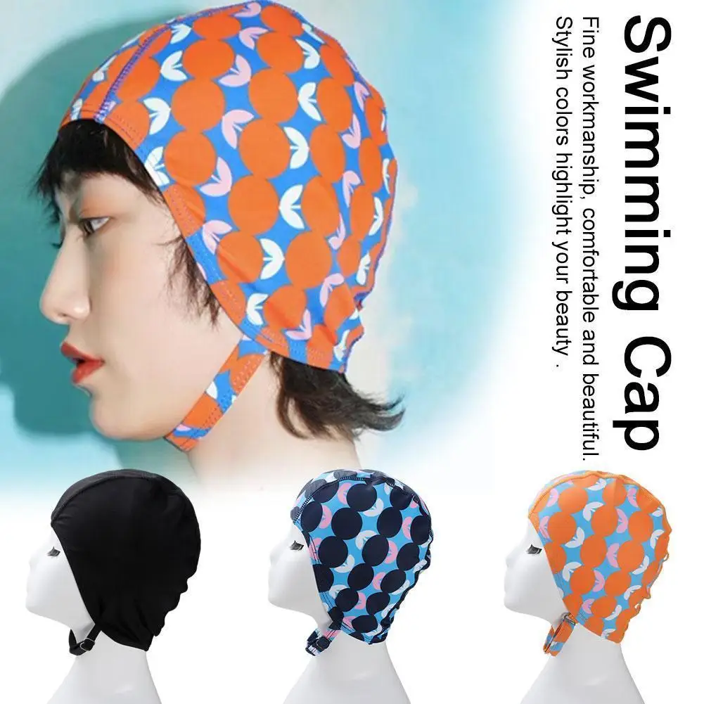 

Printed Swimming Cap Colorful Print Sports Swimming Adjustable Bathing Cap Beach Sexy Women Cloth Cap Sandy Elasticity Y6j0