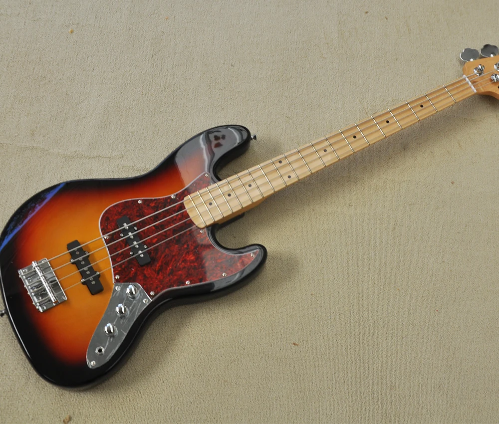 4-струнная табачная Sunburst электрическая бас-гитара с кленовым грифом можно