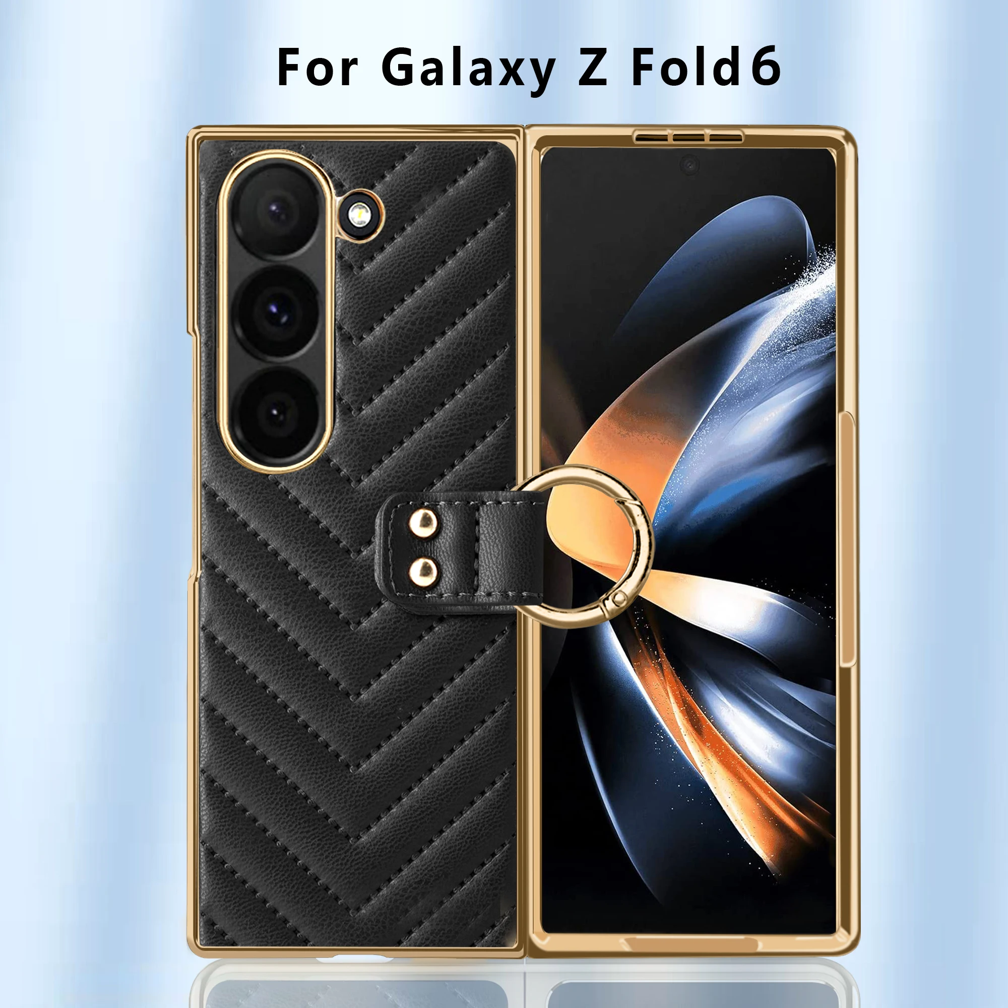 Чехол VIETAO Green galaxy z fold 6 Женский кожаный чехол-рамка для мобильного телефона с