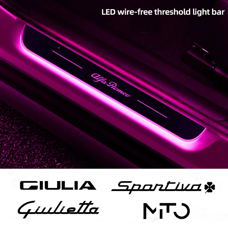 

Door Customize Lamps For Alfa Romeo 159 147 Giulietta Stelvio 4C MITO 156 Giulia Sportiva Wireless Car LED Welcome Ambient Light