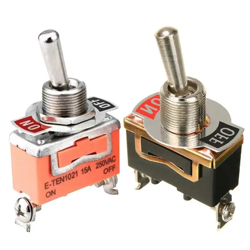 SPST Toggle Switch AC250V 15A Toggle Switches For Automotive 2 Pin ON Off SPST Toggle Switch For Boats ATVs Airplane Race Car