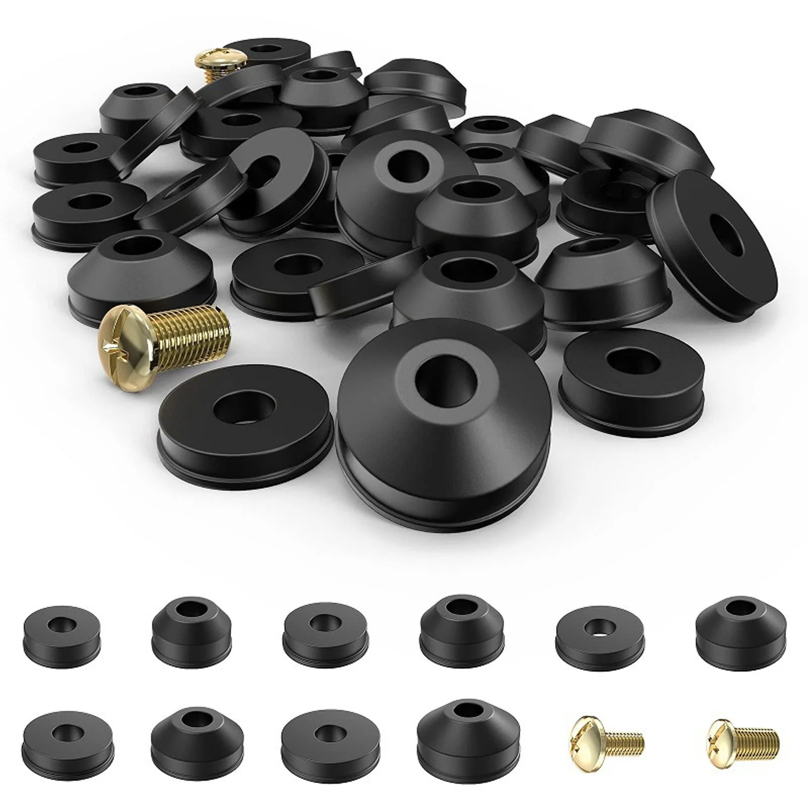 

116pcs Beveled Replacements Convenient Durable For Repairing With Screws Faucet Washers Reliable Flat Professional Sturdy Rubber