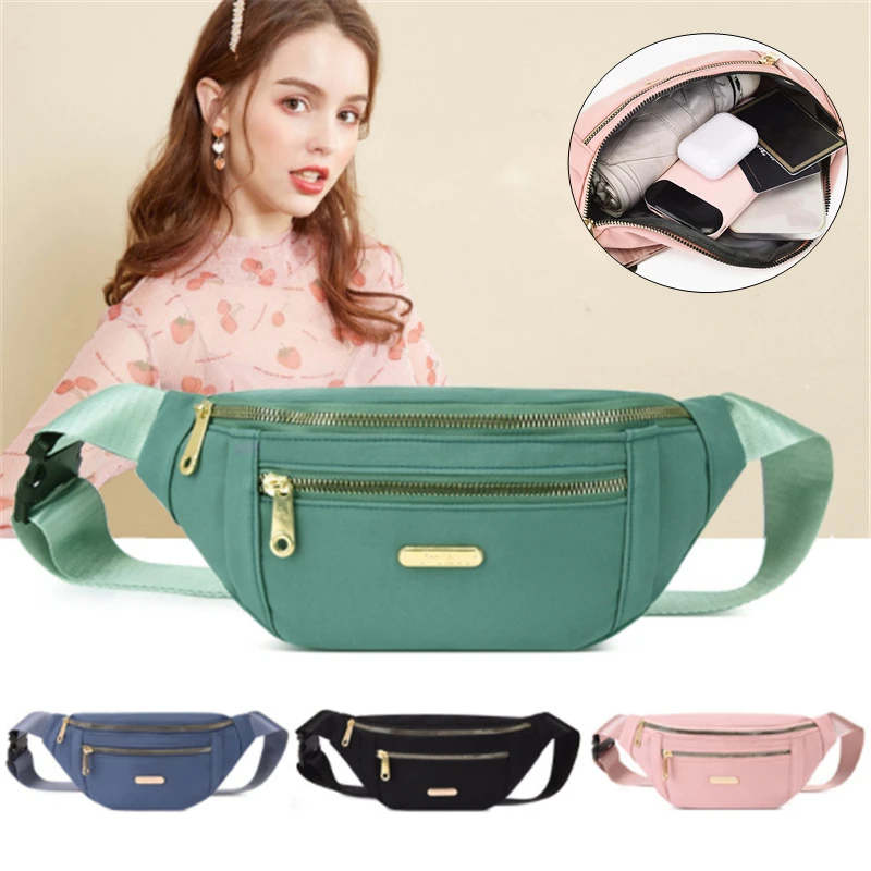 

Waist Bags for Women Oxford Leisure Color Waist Bag Shoulder Crossbody Chest Bags Handbags All-match Messenger Belt Bags