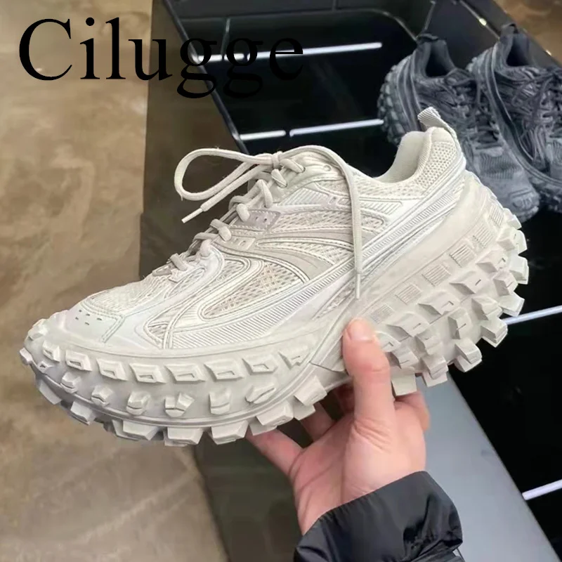 

New Brand Men Sneakers Running Shoes Male Female Couple Tire PlatformLace-up Casual Shoes Top Huality Sport Shoes Size 45