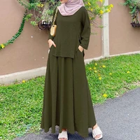 french italian muslim women suit abaya ramadan fashion skirt top suit arab dubai kaftan suit islamic party noble luxury suit