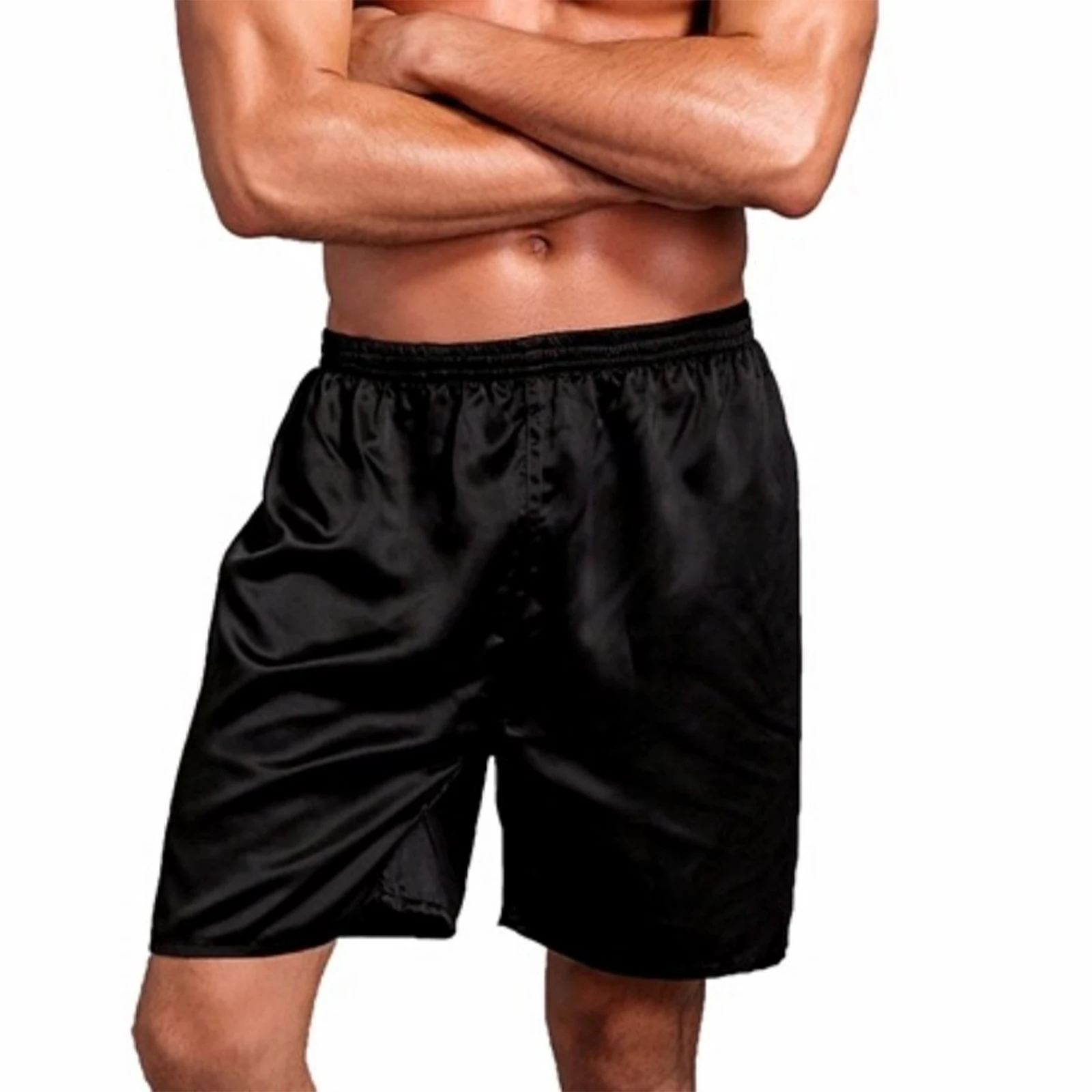 

Mens Swimming Shorts Emulation Silk Boxer Summer Quick-Drying Short Briefs Pants Summer Casual Underwear Homewear Pajamas