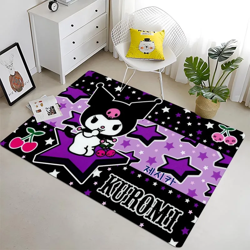

Cartoon Cute Kuromis Carpet Anime Purple Rug Children Kids Play Mat Living Room Bedroom Area Floor Mat Anti-Slip Home Decor