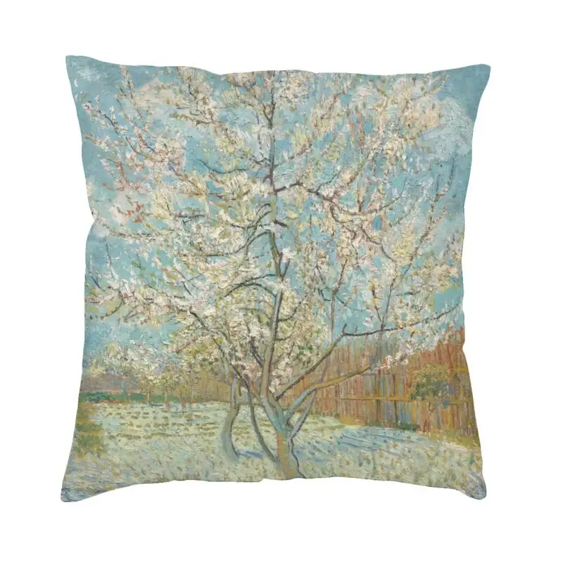 

Декоративная подушка с картиной Винсента Ван Гога, роскошные уличные подушки с розовым персиковым деревом, квадратная наволочка