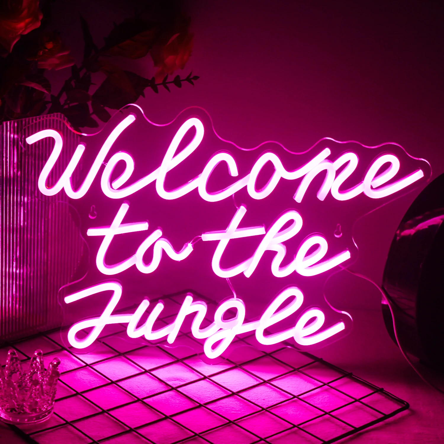 

Wanxing Welcome to the Jungle Neon Sign Wall Decor LED Light for Entryway Front Porch Bedroom Home Party Wedding Kids Gift
