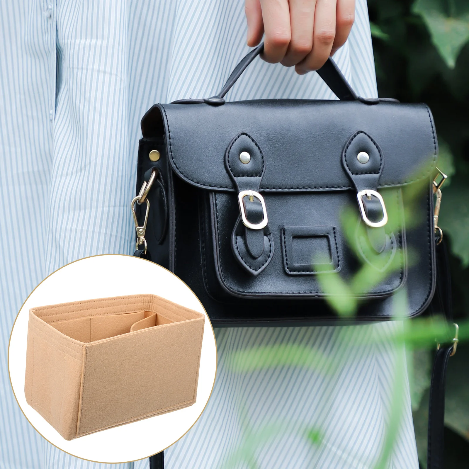 

Makeup Bag Organizer Insert Handbag Organizer Insert Felt Tote Bag Liner for Travel
