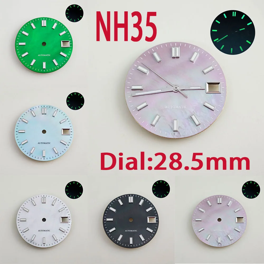 Циферблат часов NH35 новый циферблат 28 5 мм зеленый светящийся в темноте для