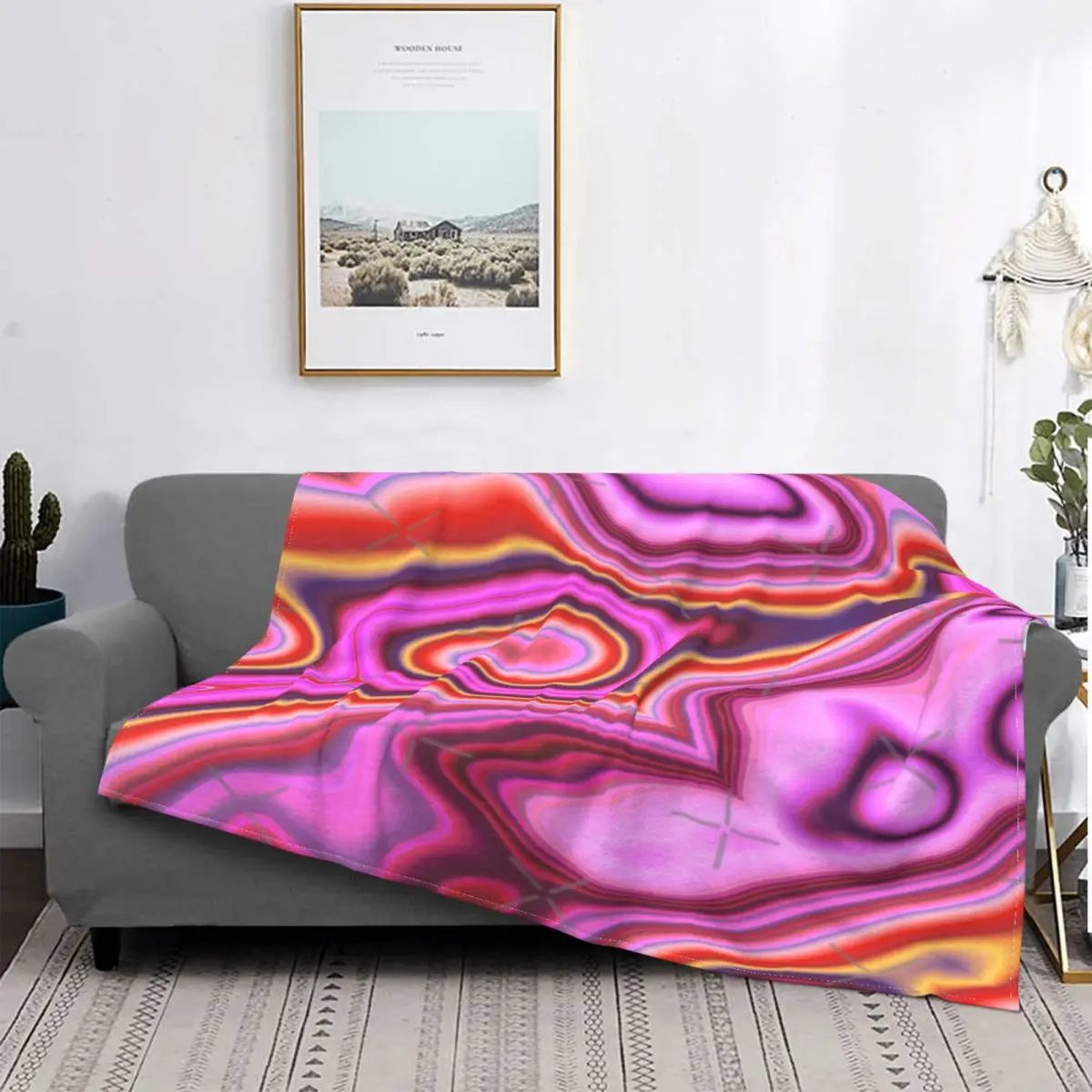 

Manta térmica a cuadros de Anime, para cama colcha, manta con estampado de Gum Punch