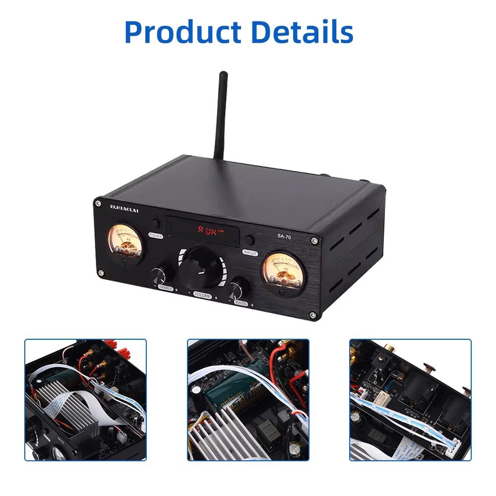 Усилитель мощности PJ.MIAOLAI SA70 Bluetooth TPA3255 высокомощный цифровой звуковой усилитель