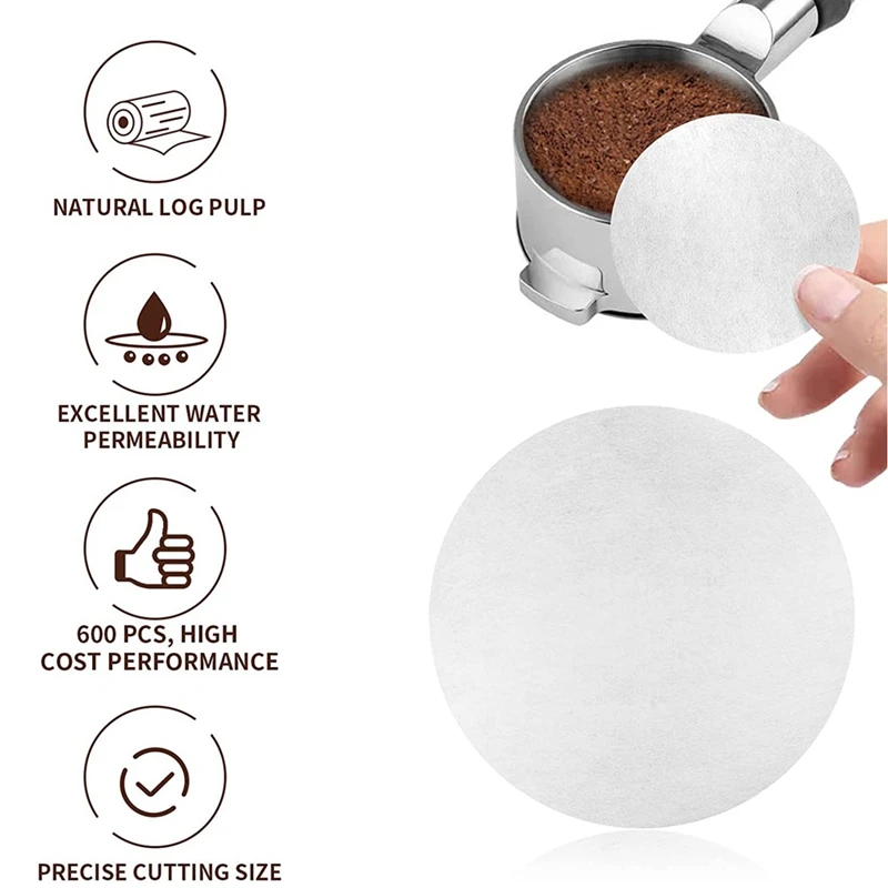 Фотокофеварка для эспрессо 600 шт неотбеленный фильтр портативная бумага 58 мм