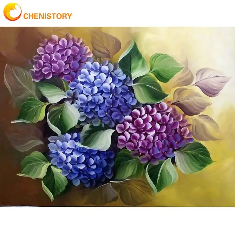

CHENISTORY 5d Diy Full Drill Diamond Embroidery Purple Flowers Square For Adults Children Diamond Painting Cross Stitch Mosaic
