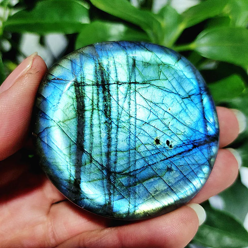

Natural labradorite stone crystal palm stones plaything healing crystals and home decoration