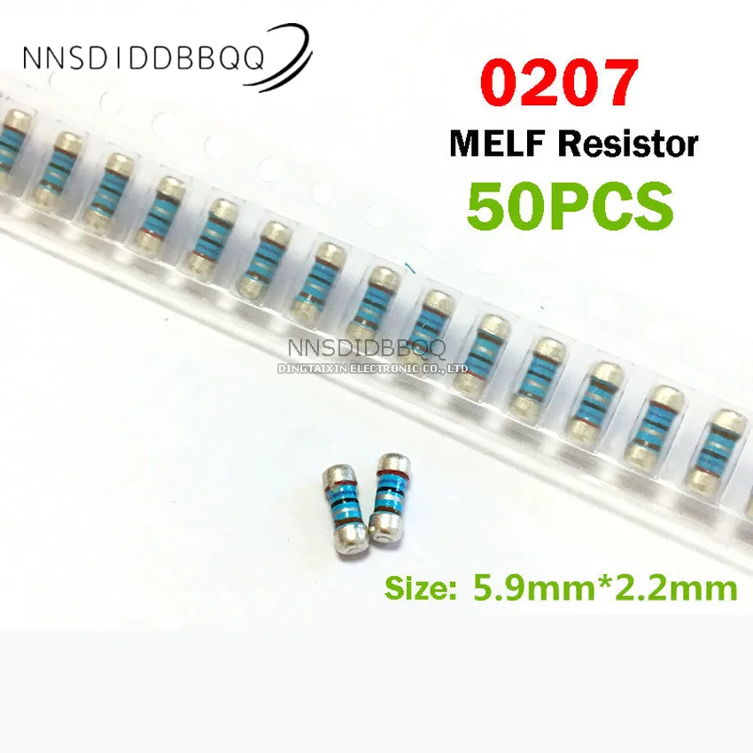 

50 шт., металлопленочный резистор 0207, 1,5 R, 15R, 150R, 150K, 15K, 1% K