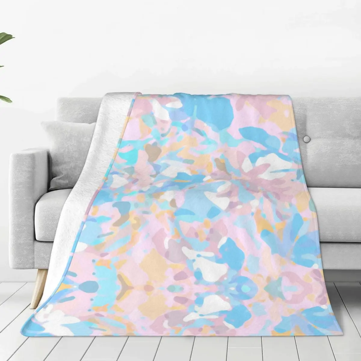 

Camouflage Blanket Ultra Soft Cozy Blooming Flowers Decorative Flannel Blanket All Season For Home Couch Bed Chair Travel