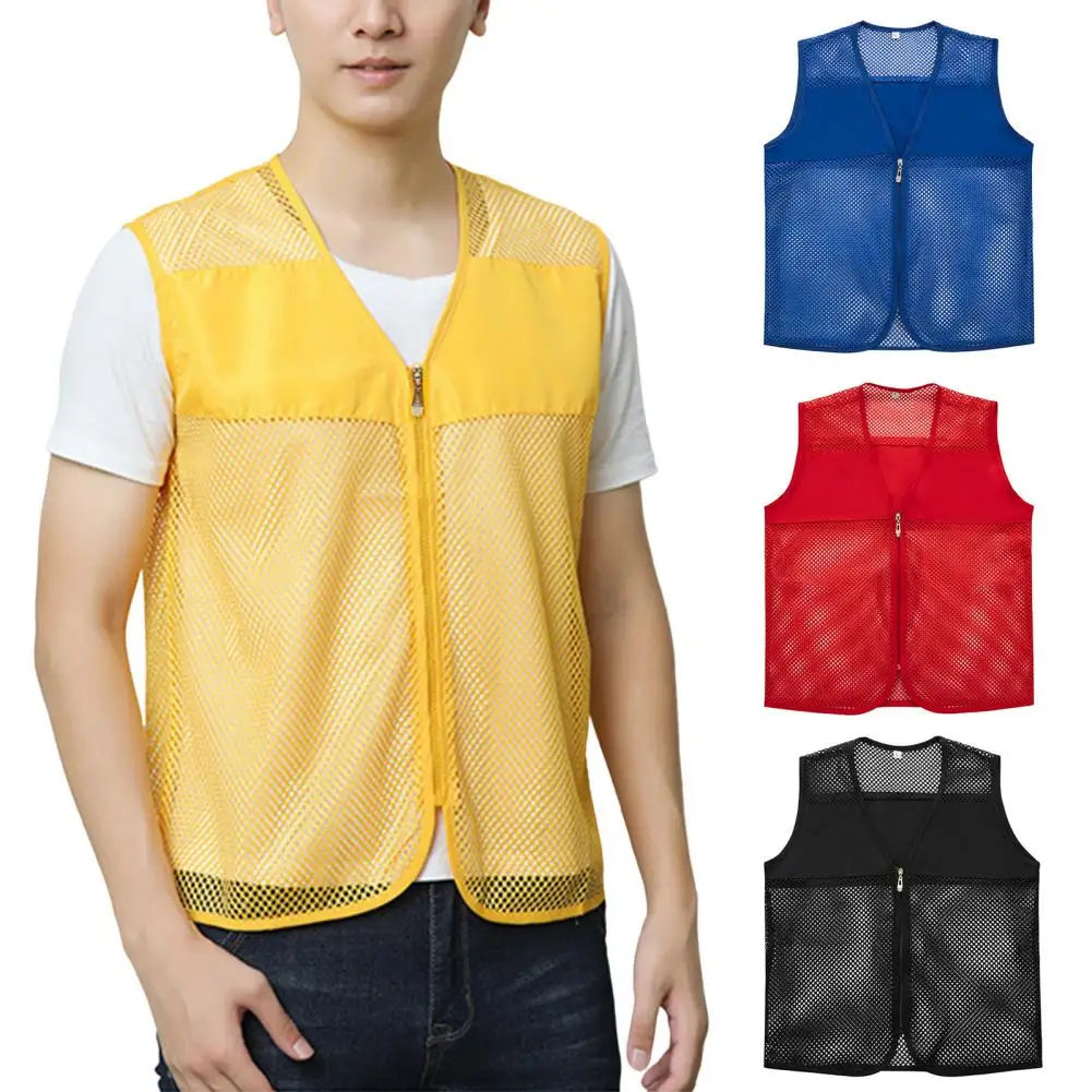 

Trendy Unisex Waistcoat Mesh Work Vest Soft Dress Up Women Men Work Vest Coat