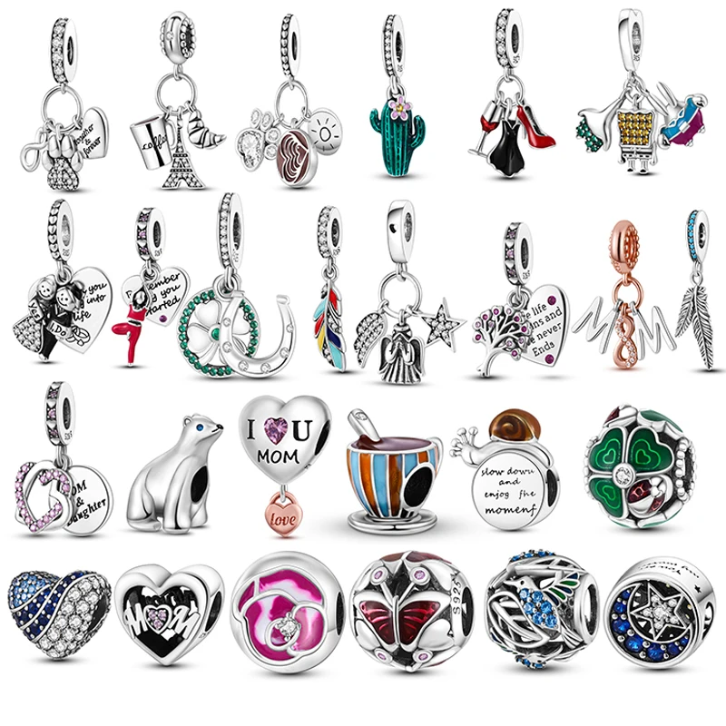 

2022 New design beads Cactus wine glass 925 Sterling Silver beads Fit Pandora 925 Original Bracelet Charm Jewelry For Women