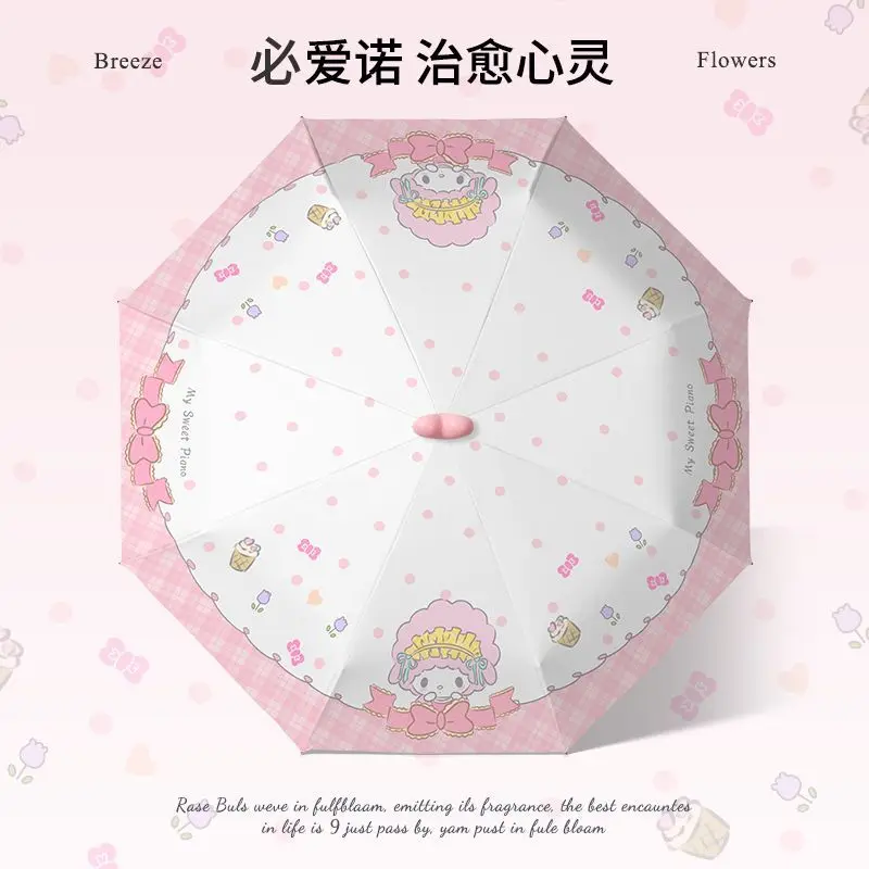 Фото Sanrio солнцезащитный зонт My Melody Originality автоматический складной мини-зонт солнечный дождливый зонт мультфильм Kawaii подарок для девочки №3