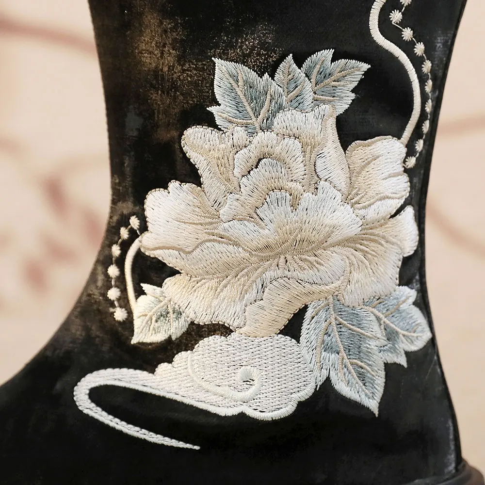 Veowalk/Новые женские осенние ботильоны из хлопчатобумажной ткани с цветочной