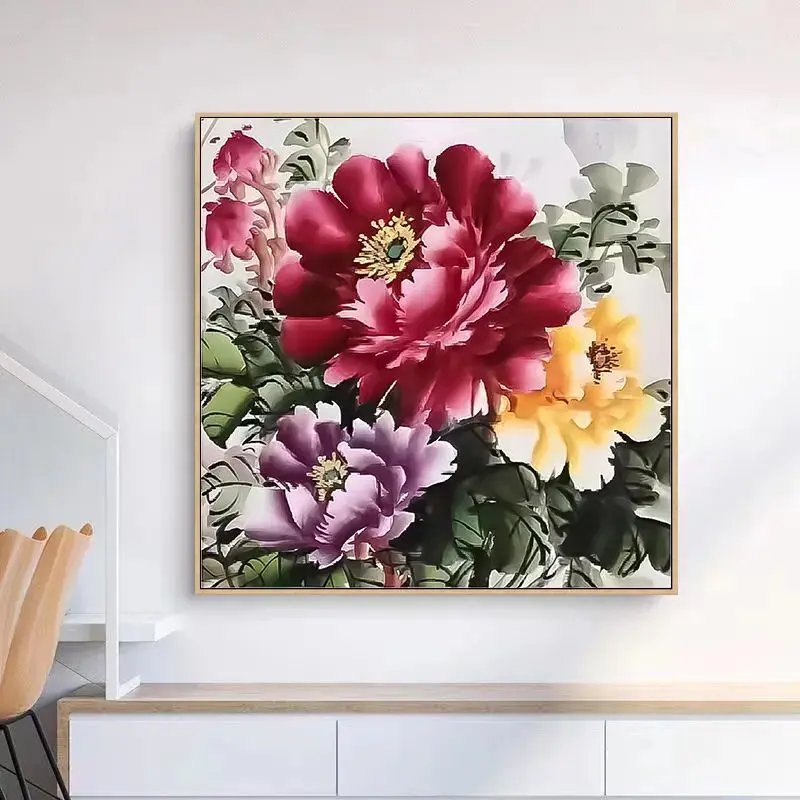 Вышивка крестиком ручной работы вместо индивидуального настенного цветочного