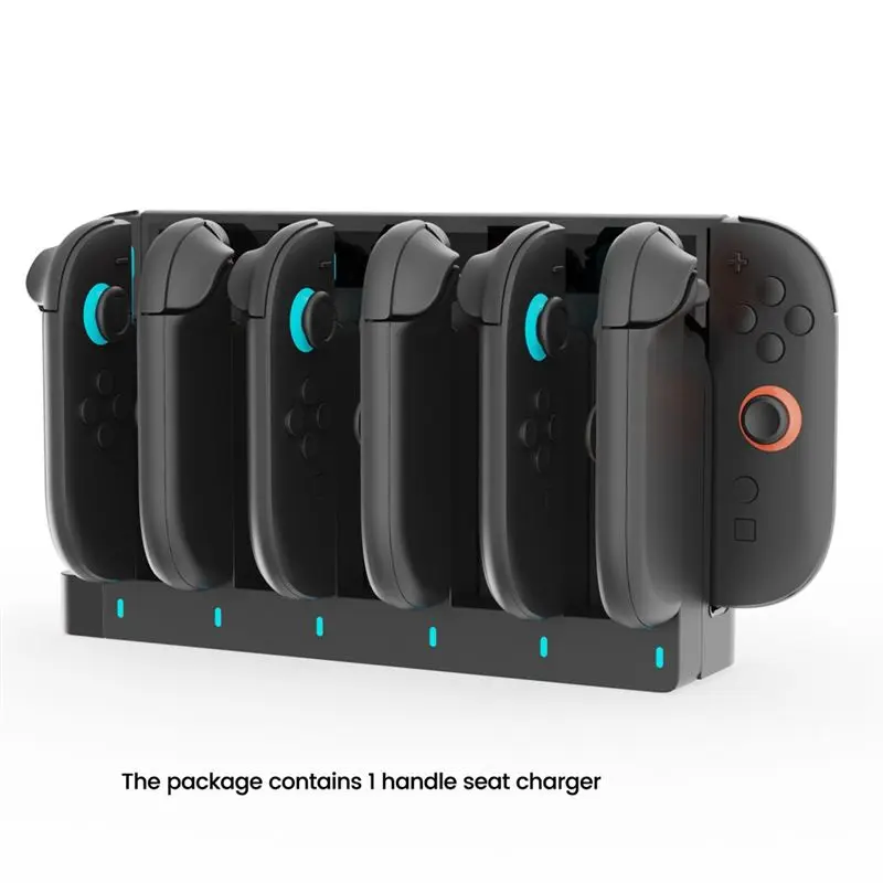 Фото Док-станция Ipega для Switch 2 с 6 слотами, магнитная, с быстрой зарядкой и LED-индикатором для геймпадов JOY-CON №4