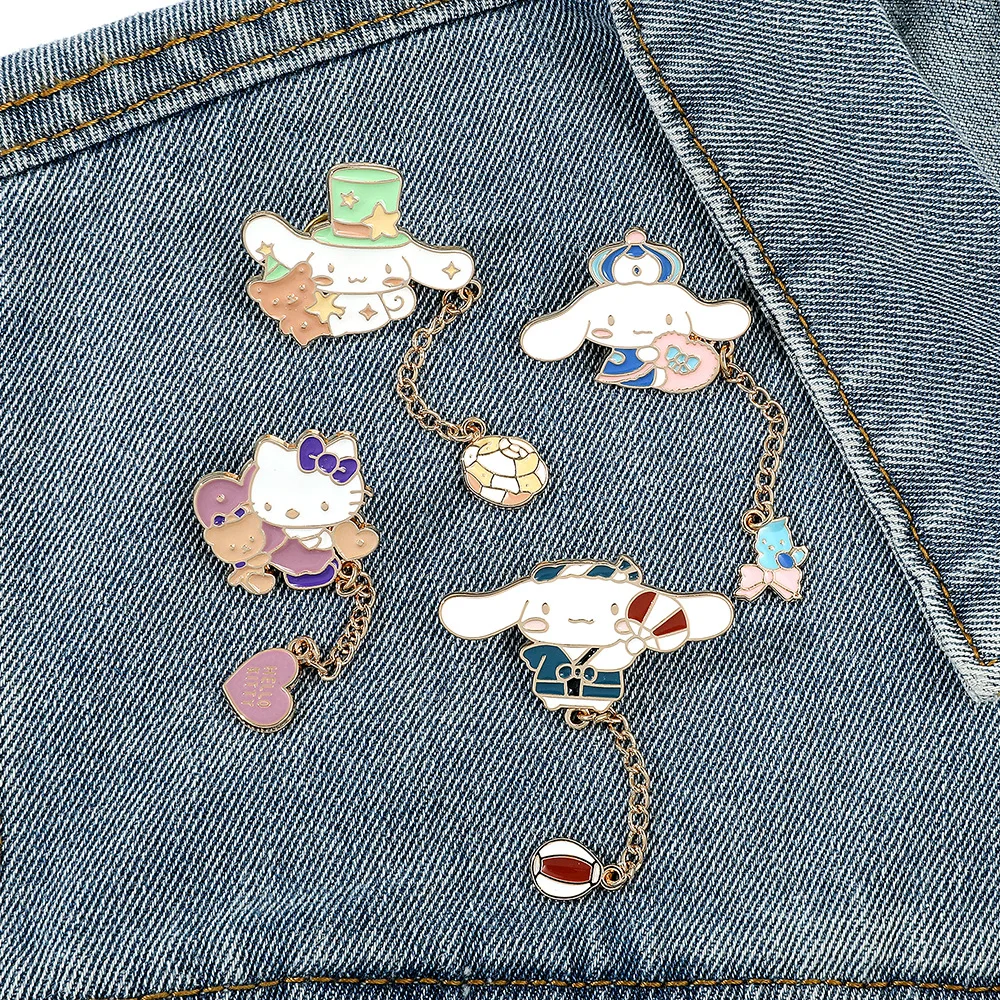 

Cartoon Sanrio Brooch Anime Hello Kitty Cinnamoroll Enamel Pin Lapel Backpack Clothing Lapel Jackets Jeans Pins Accessories Gift