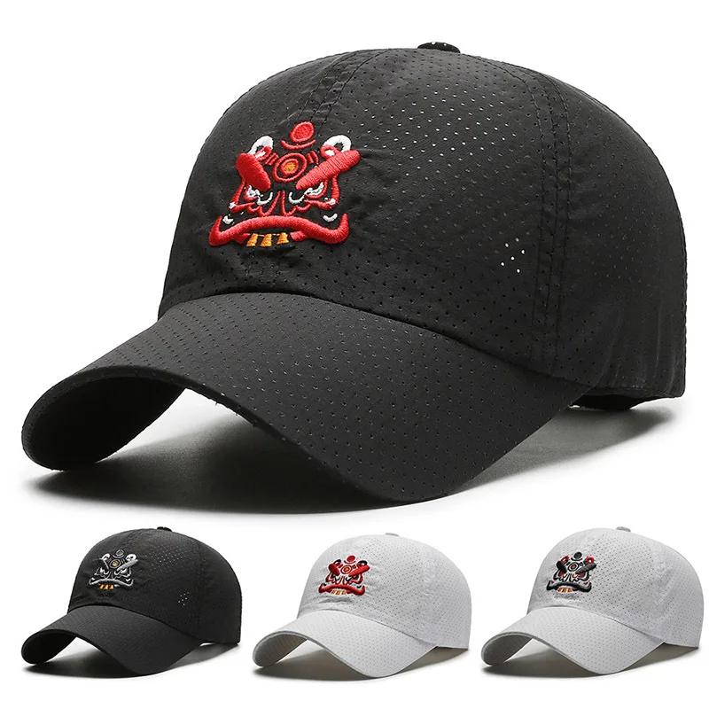 

Summer Quick-Drying Baseball Cap Chinese Style Sun Hat Outdoor Sun Hat Embroidery Xingshi Breathable Peaked Cap hats for men
