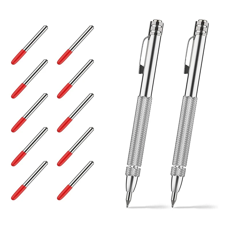

K50 2PCS Tungsten Carbide Scriber With Magnet,With Extra 10 Marking Tip,Etching Engraving Pen For Glass/Ceramics/Metal Sheet