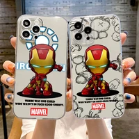 phone case 11 marvel avengers transparent for iphone 13 12 11 pro max 7 8 plus xr xr xs max 6 6s se cover luxury softcase comic
