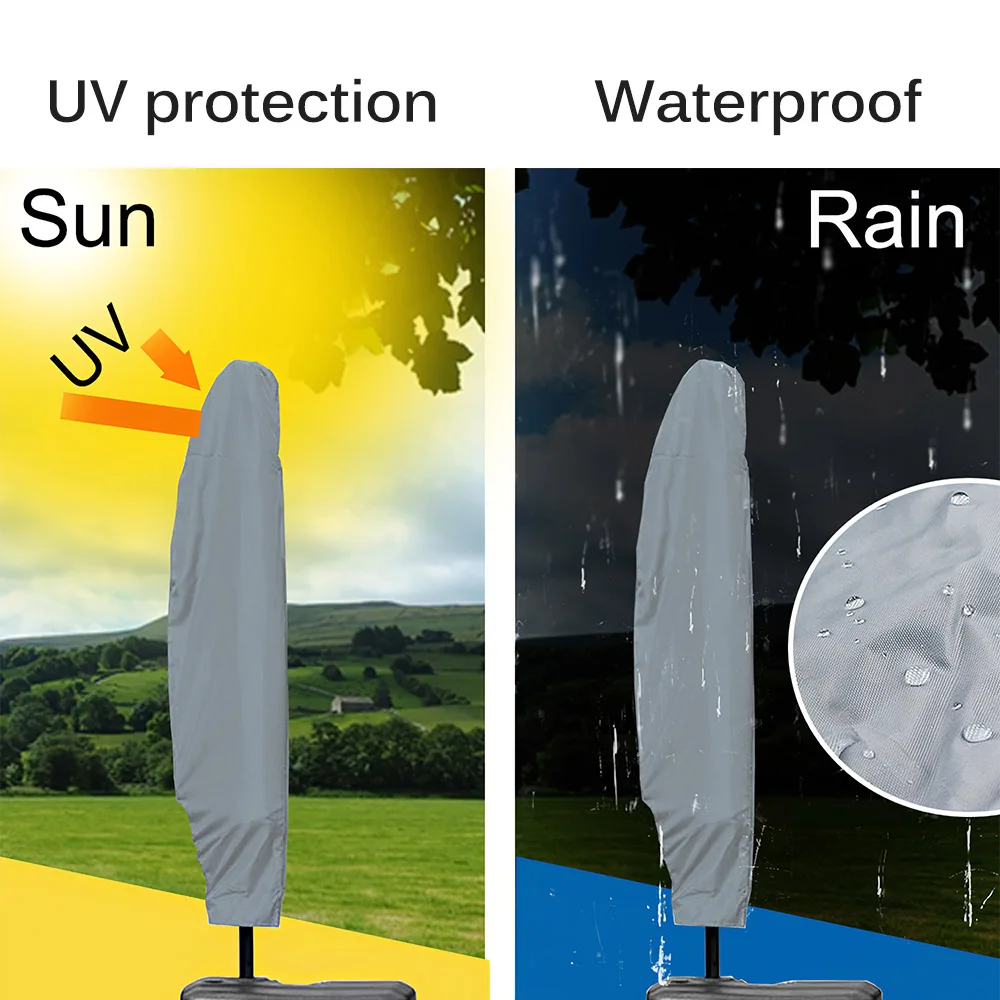 

Parasol Dust Cover Waterproof UV Protection Umbrella Cover Patio Garden Restaurant Shield Cantilever Oxford Cloth Rain Cover