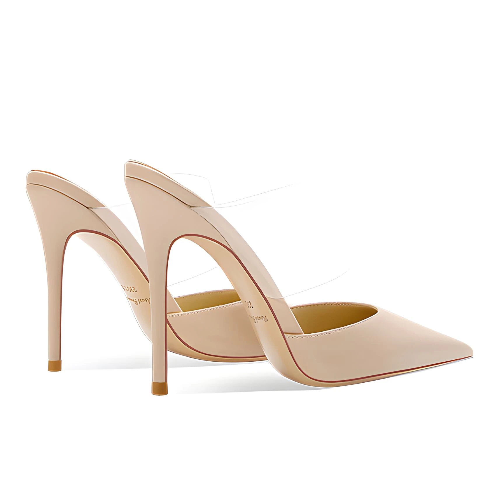 Женские босоножки с открытой спиной прозрачные полутапочки из мягкой кожи одним