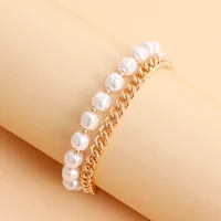 new accessories double layer retro wild imitation pearl bracelet female ins style simple personality suit bracelet