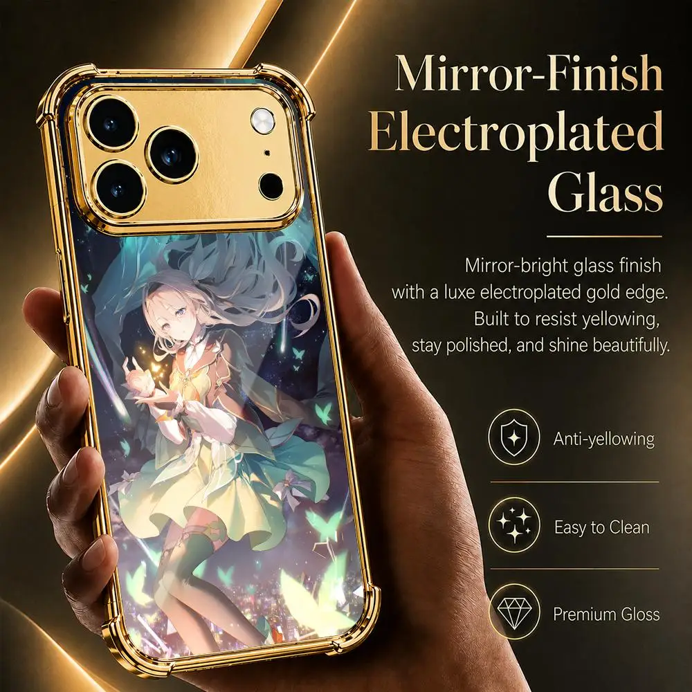 Фото Чехол для телефона Firefly H-Honkai Star Rail для iPhone 17 16 15 14 13 12 Pro Max Plus с гальванизированным металлическим каркасом и защитой углов Airbag №4