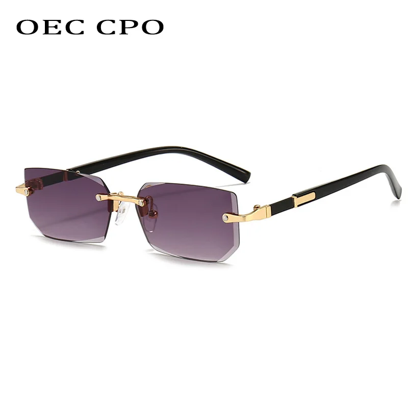 Солнцезащитные очки без оправы женские небольшие Модные прямоугольные