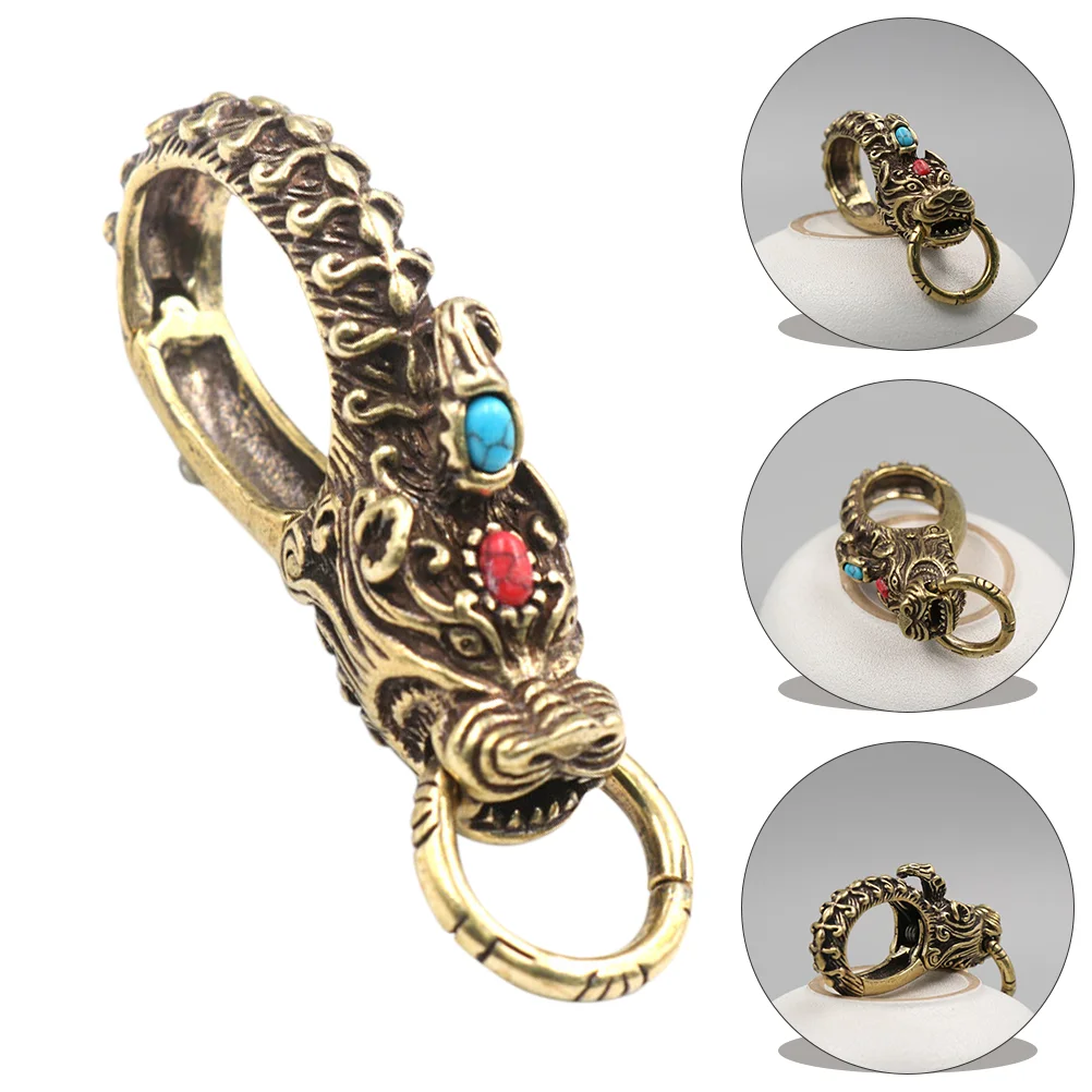 

Charm Keychain Pendant Chinese Brass Charms Mini Miniature Wealth Fortune Figurine Ancient Lucky Keyring Amulet Statue