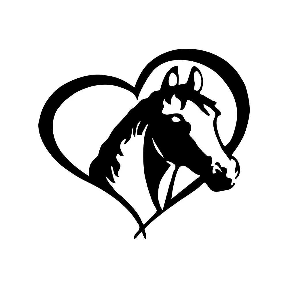 Наклейка MIGNATIS с изображением головы лошади внутри сердца наклейка на клейкой