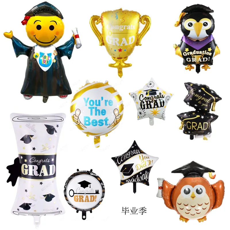 

Graduation Season Celebration Party Decoration Aaluminum Film Balloon Graduation Opening Ceremony Doctor Hat Arrangement Ballon