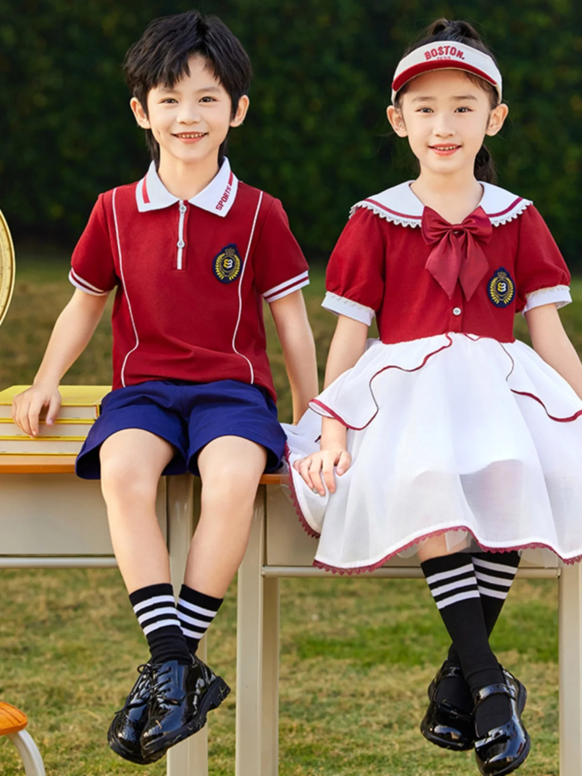 Деловая одежда униформа для начальной школы Летний Новый костюм детского сада и